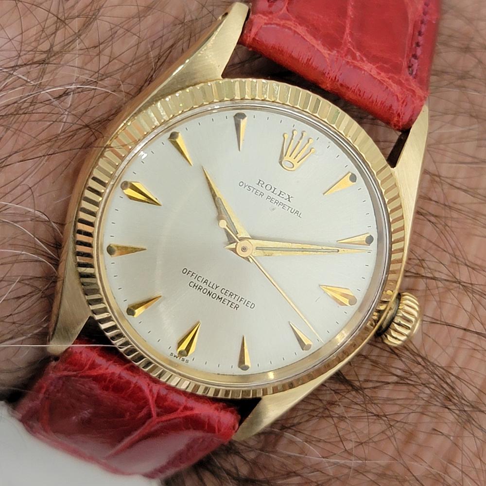 Midsize Rolex Oyster Perpetual 6551 18k Solid Gold 30mm Automatic 1950s RA470 9