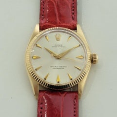 Midsize Rolex Oyster Perpetual 6551 18k Solid Gold 30mm Automatic 1950s RA470