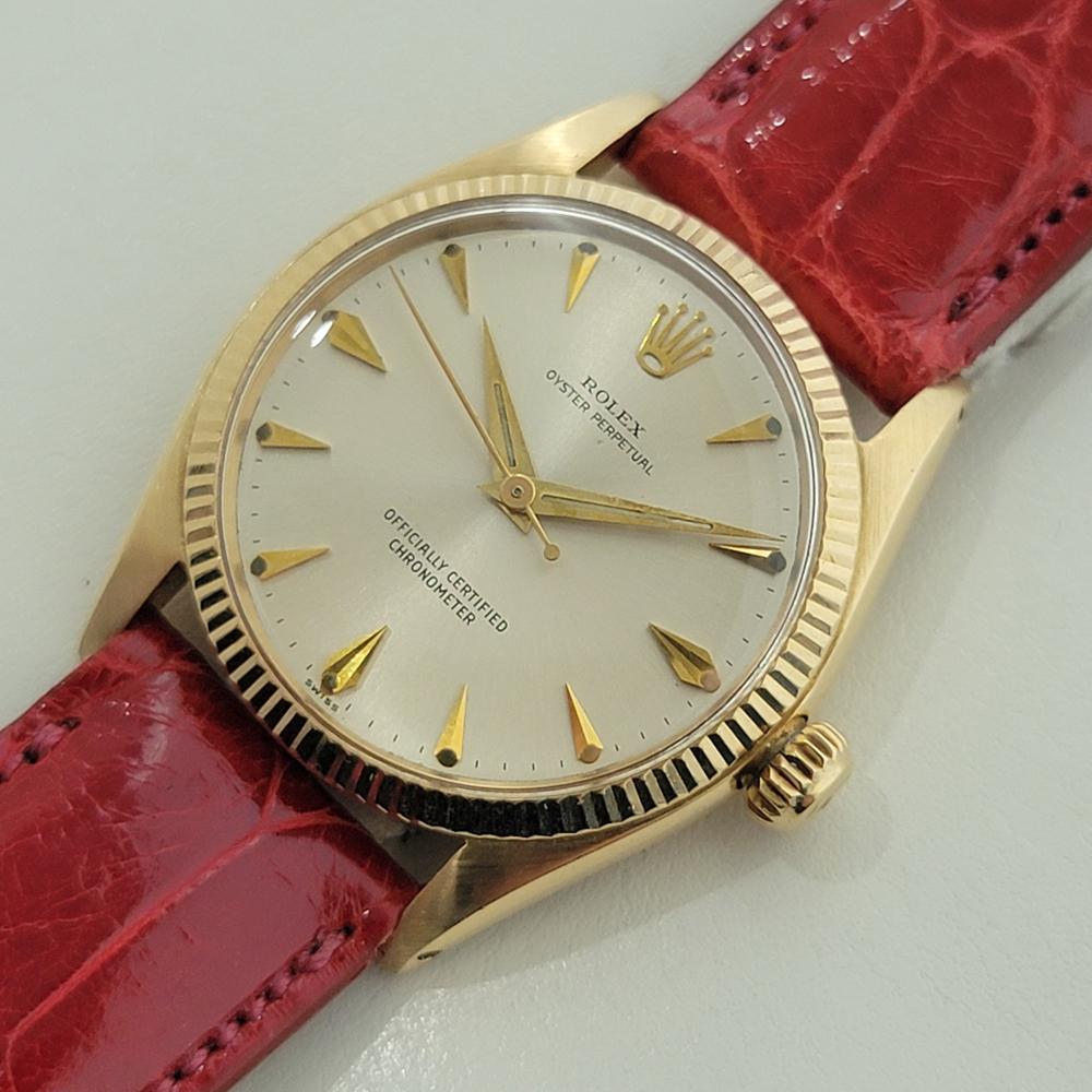 Men's Midsize Rolex Oyster Perpetual 6551 18k Solid Gold 30mm Automatic 1950s RA470