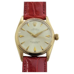 Midsize Rolex Oyster Perpetual 6551 18k Solid Gold 30mm Automatic 1950s RA470