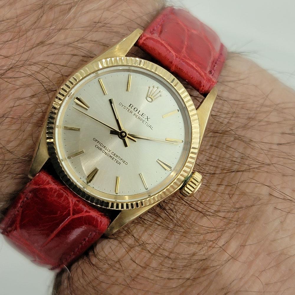 Midsize Rolex Oyster Perpetual 6551 14k Gold Automatic 1960s Swiss RA276R For Sale 8
