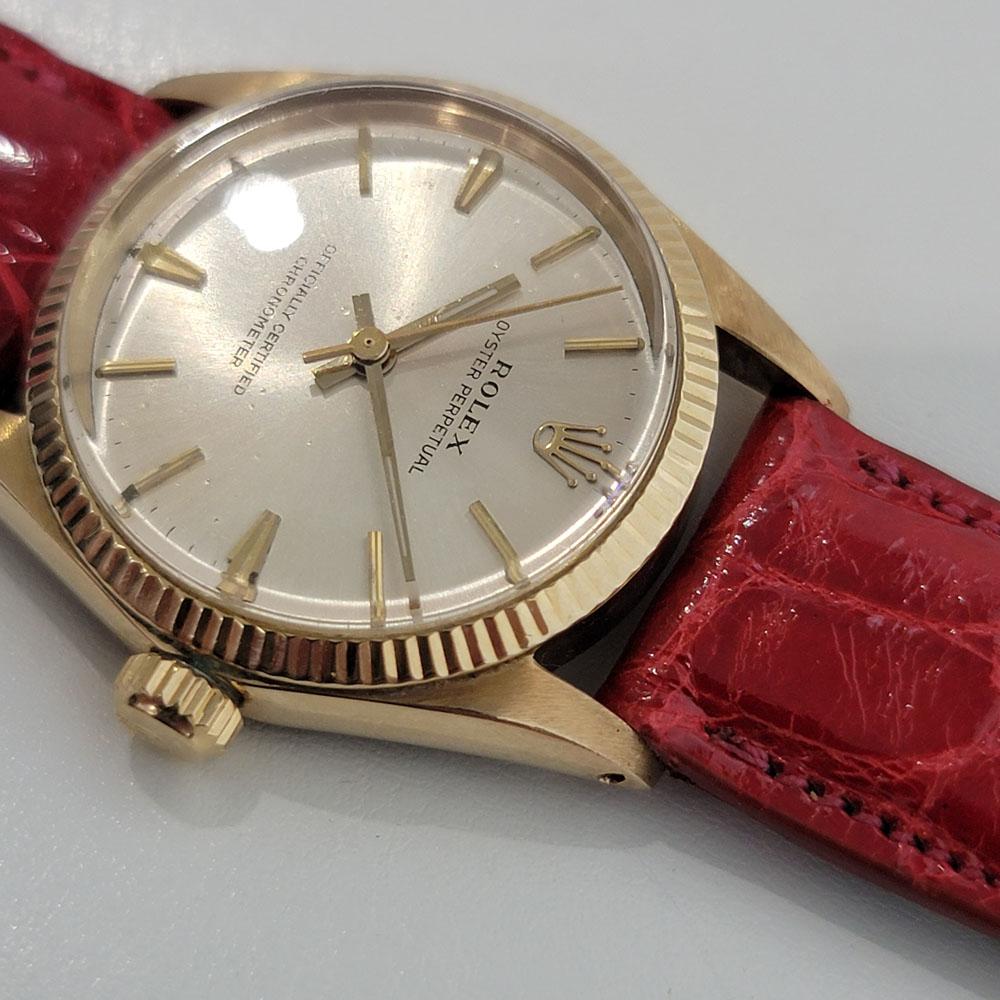 Midsize Rolex Oyster Perpetual 6551 14k Gold Automatic 1960s Swiss RA276R For Sale 1