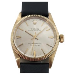 Midsize Rolex Oyster Perpetual 6551 14k Gold Automatic 1960s Vintage RA276