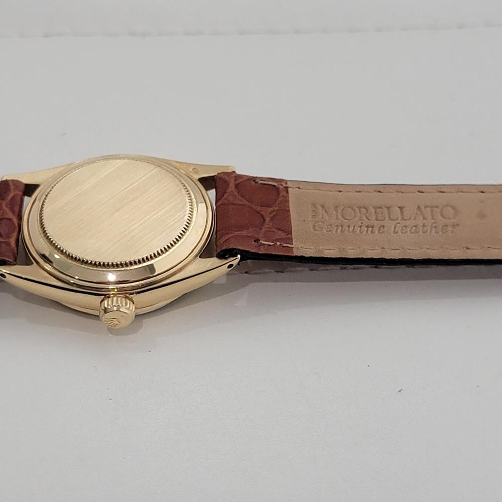 Midsize Rolex Oyster Perpetual Date 6624 30mm 18k Gold Automatic 1960s RA456 For Sale 6