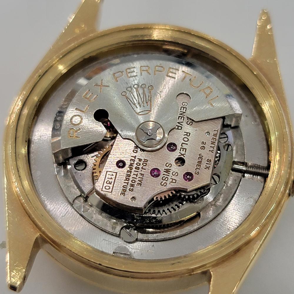 Midsize Rolex Oyster Perpetual Date 6624 30mm 18k Gold Automatic 1960s RA456 For Sale 7