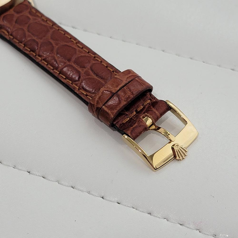 Midsize Rolex Oyster Perpetual Date 6624 30mm 18k Gold Automatic 1960s RA456 For Sale 4