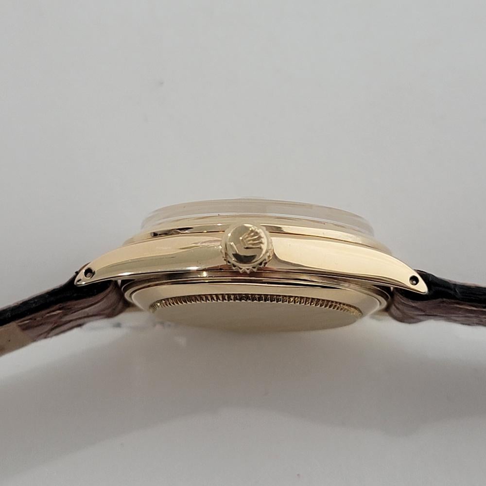 Midsize Rolex Oyster Perpetual Date 6624 30mm 18k Gold Automatic 1960s RA456 For Sale 5