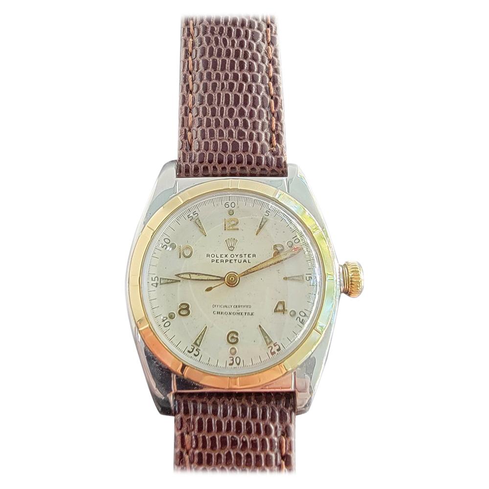 Midsize Rolex Oyster Perpetual Ref 5011 14k Gold & SS Automatic 1940s MA205