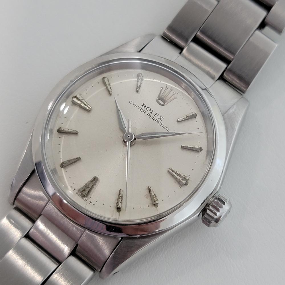 Midsize Rolex Ref 6548 Oyster Perpetual Automatic 1960s Vintage Swiss RA127 In Excellent Condition In Beverly Hills, CA