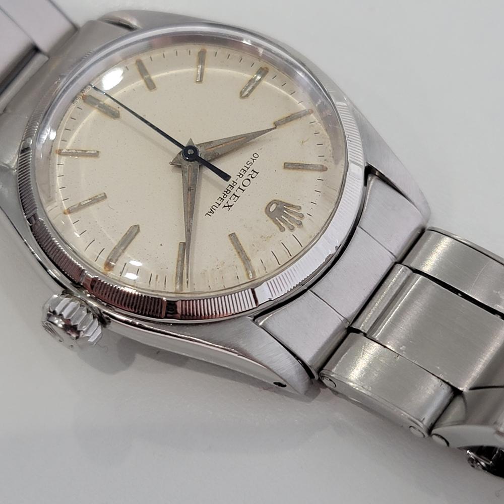 Midsize Rolex Oyster Perpetual Ref 6549 Automatic 1950s Vintage RA144 In Excellent Condition In Beverly Hills, CA