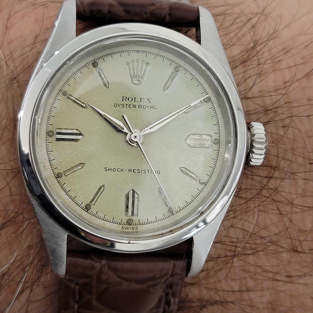 Midsize Rolex Oyster Royal Ref 6244 Manual Wind 1950s Swiss Vintage RA7 For Sale 4