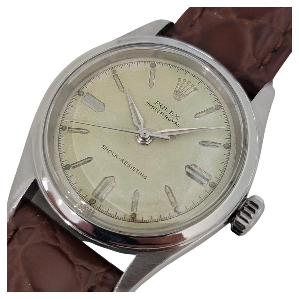 Midsize Rolex Oyster Royal Ref 6244 Manual Wind 1950s Swiss Vintage RA7 For Sale