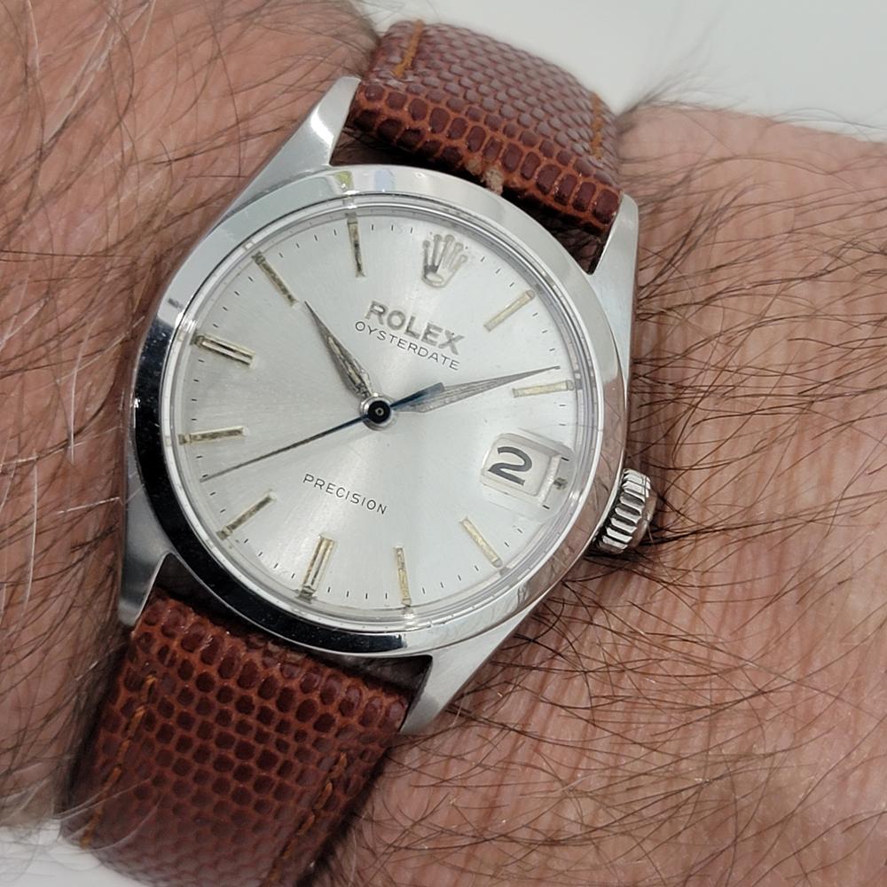 Midsize Rolex OysterDate Precision 6466 30mm Manual Wind 1960s Vintage RA417 9