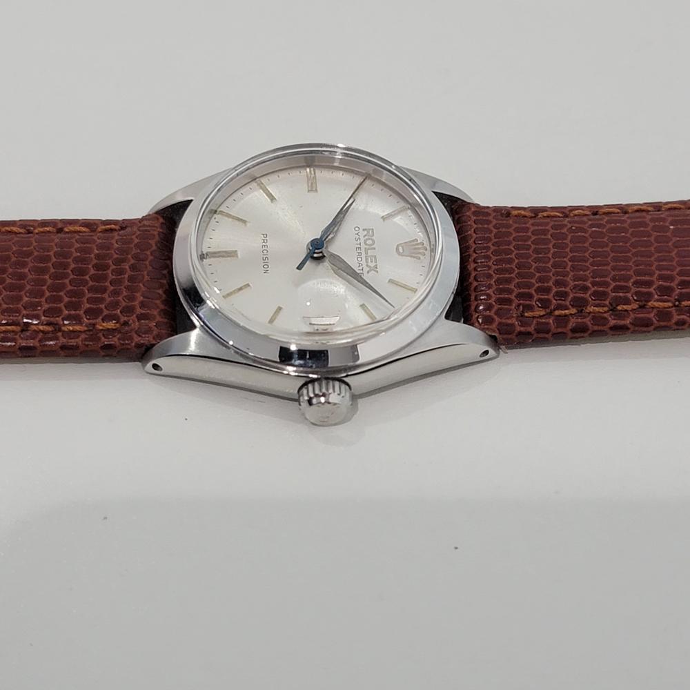 Midsize Rolex OysterDate Precision 6466 30mm Manual Wind 1960s Vintage RA417 1