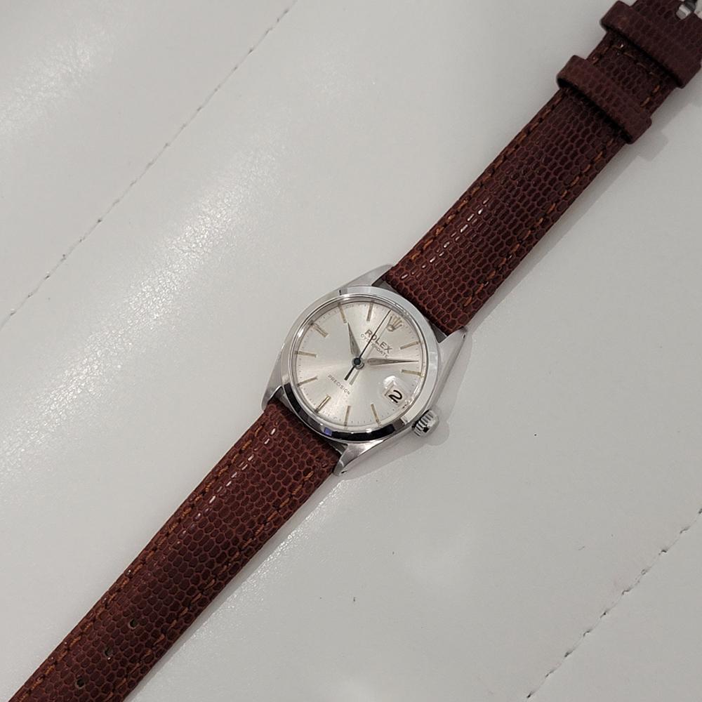 Midsize Rolex OysterDate Precision 6466 30mm Manual Wind 1960s Vintage RA417 3