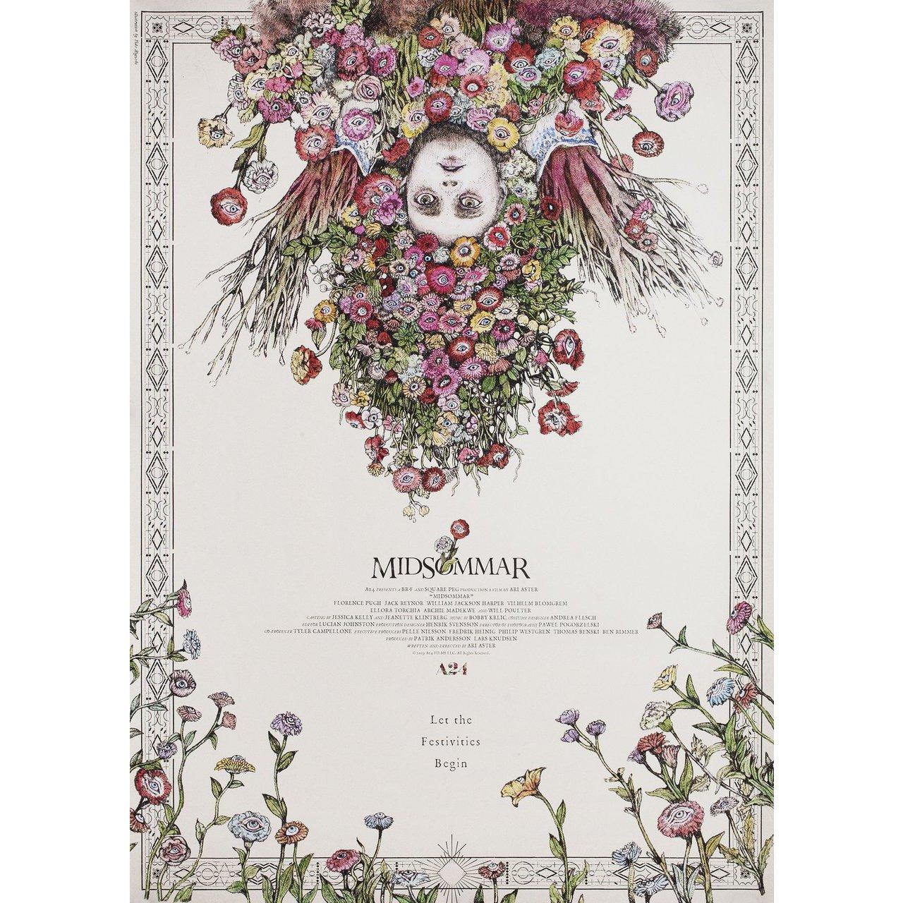 Original 2019 Japanese B1 poster by Yuko Higuchi for the film Midsommar directed by Ari Aster with Florence Pugh / Jack Reynor / Vilhelm Blomgren / William Jackson Harper. Fine condition, rolled. Please note: the size is stated in inches and the