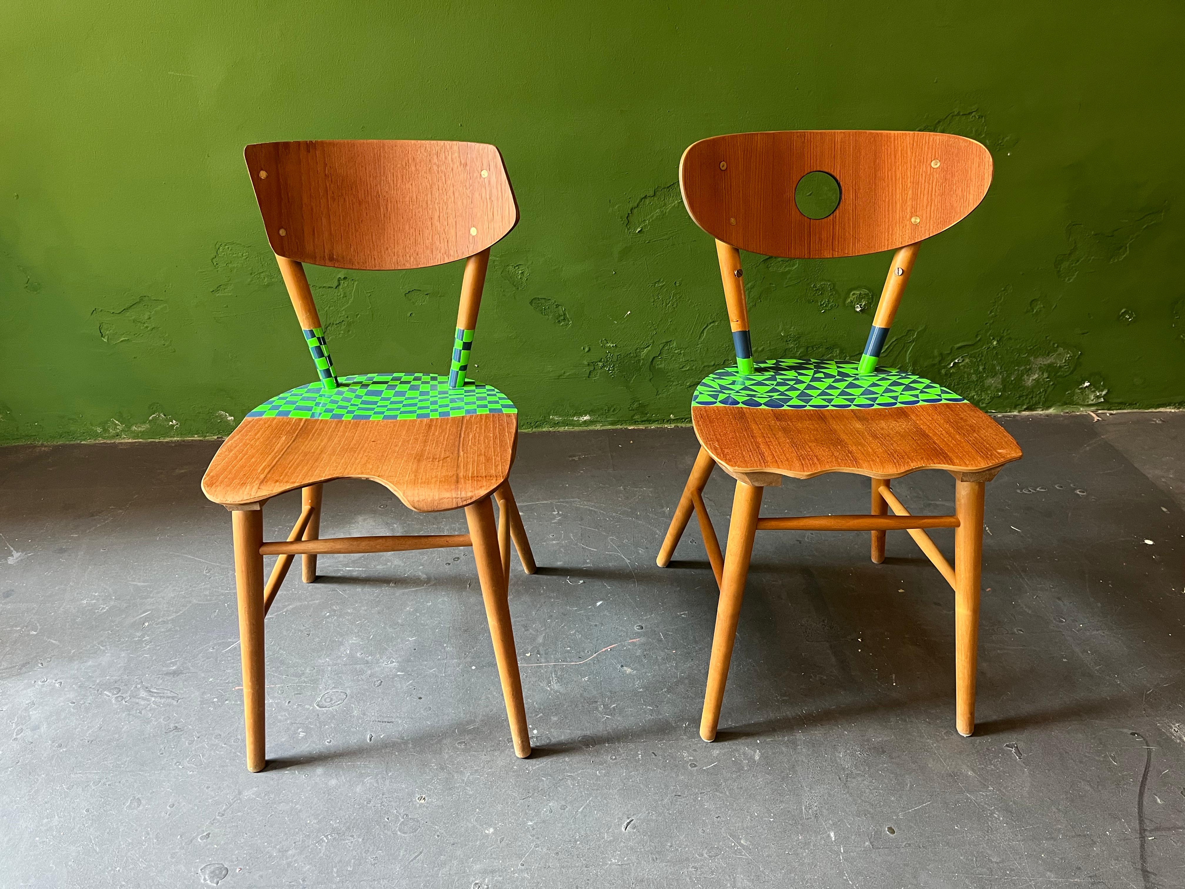 Lacquered Midsummer Chairs/ Yngve Ekström Contemporized by Markus Friedrich Staab For Sale