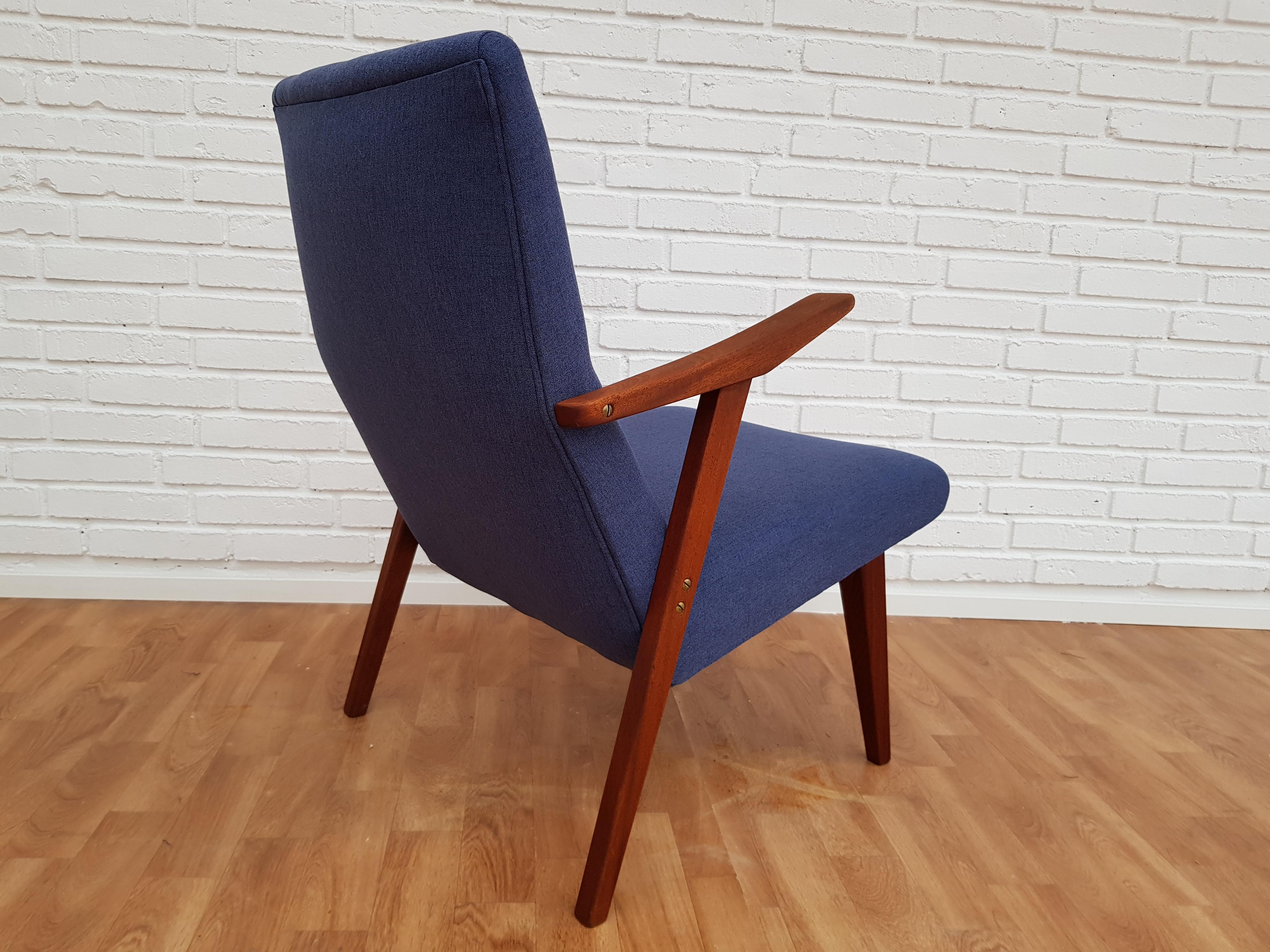 Oiled Scandinavian Design, Armchair, 1960s, Teakwood, Completely Restored