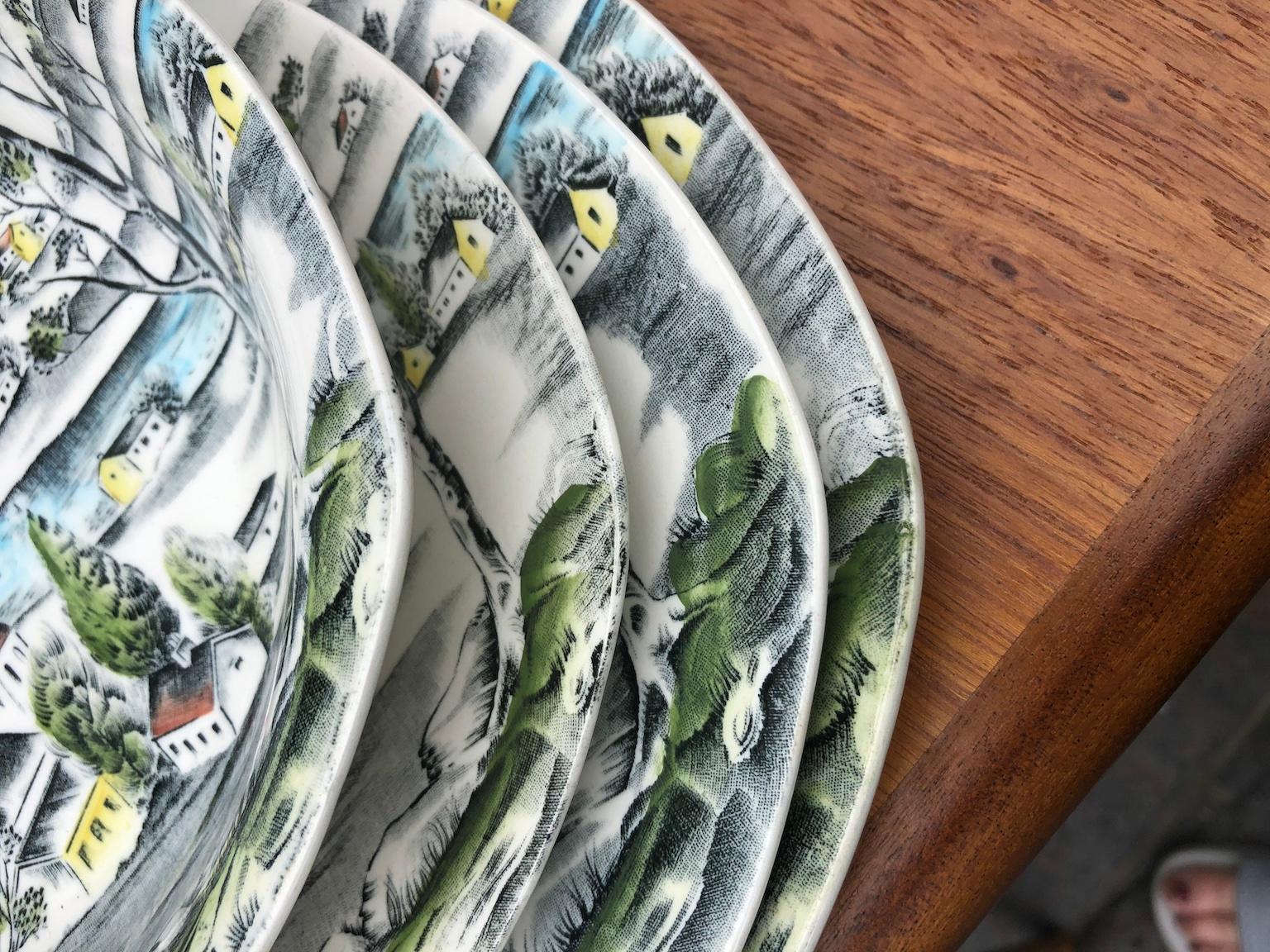 Hand-Painted Midwinter Dinner Service ‘Happy Valley’  By Jessie Tait, 1955 For Sale