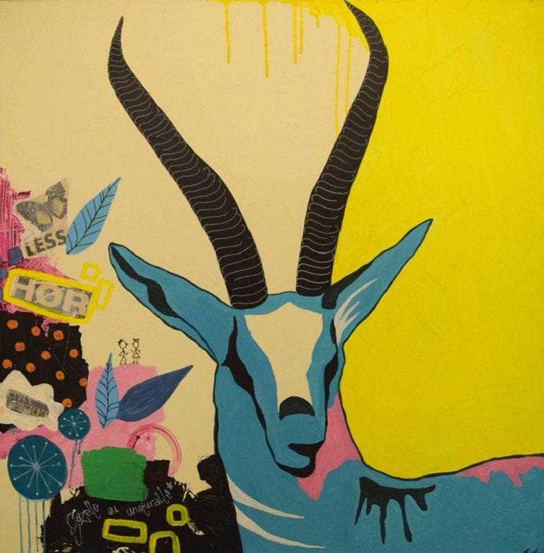 Mie Majgaard, Danish Artist, Mixed Media on Canvas, "Gazelle", 2013