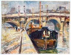 Pont Neuf Paris France (bridge cityscape/ landscape double-sided painting)