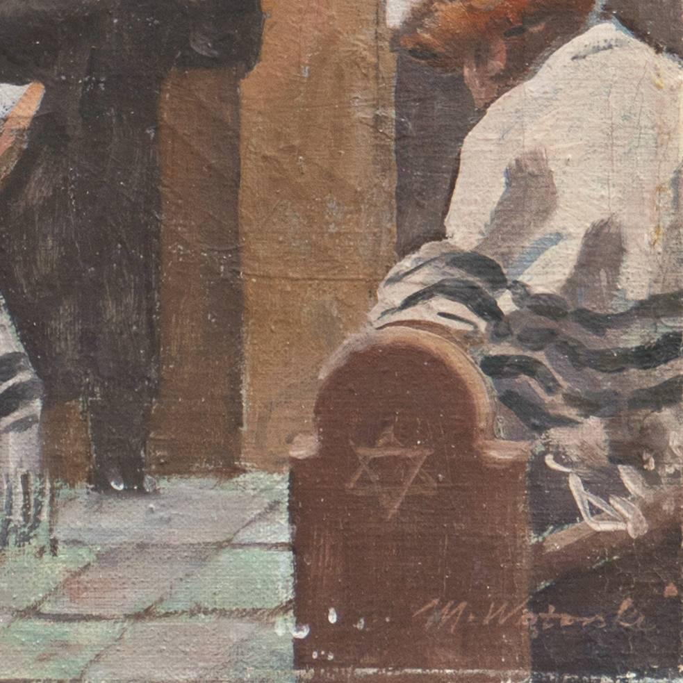 Innenraum der Synagoge mit Rabbiner