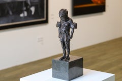 Swimming Lessons - 21st Century Contemporary Bronze Sculpture of a Little Boy