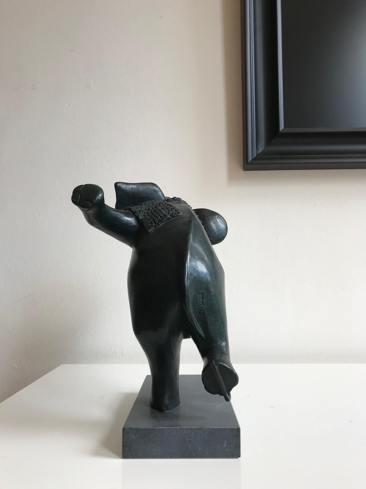 ''Ice Skating Elephant'', Contemporary Bronze Sculpture Portrait of an Elephant 6