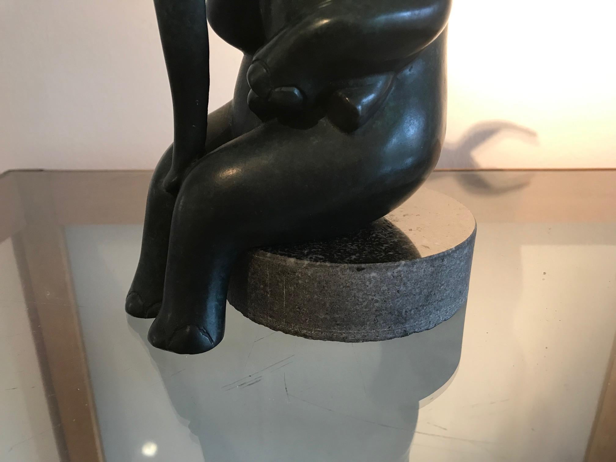 ''Umbrella (small)'', Contemporary Bronze Sculpture of Mother and Baby Elephant 3