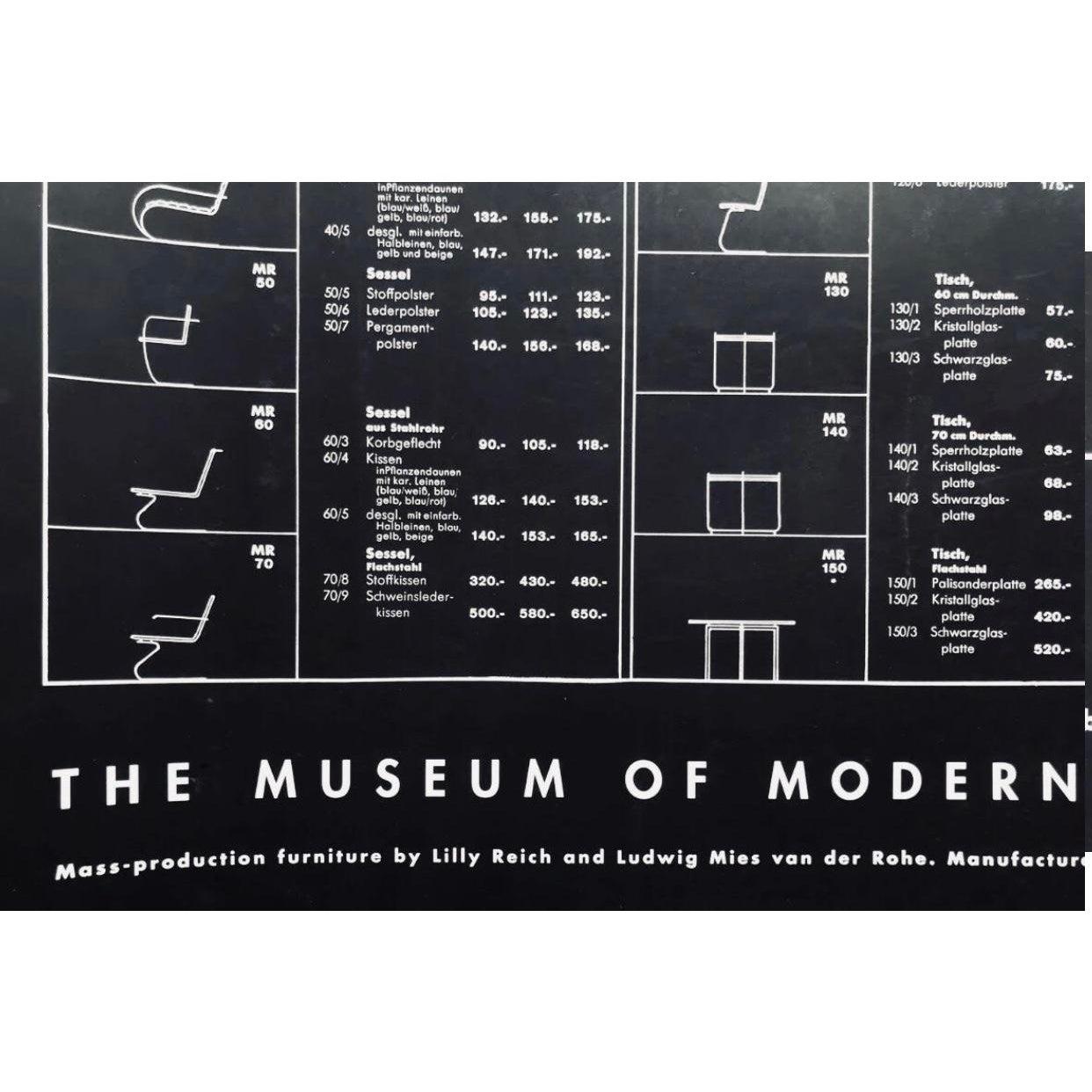 Cartel original de 1996 de la exposición Mies Van Der Rohe Furniture Blueprint Estadounidense en venta