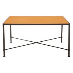 ‘Mies’ Handmade Leather and Iron Coffee Table by Lance Thompson, Made to Order
