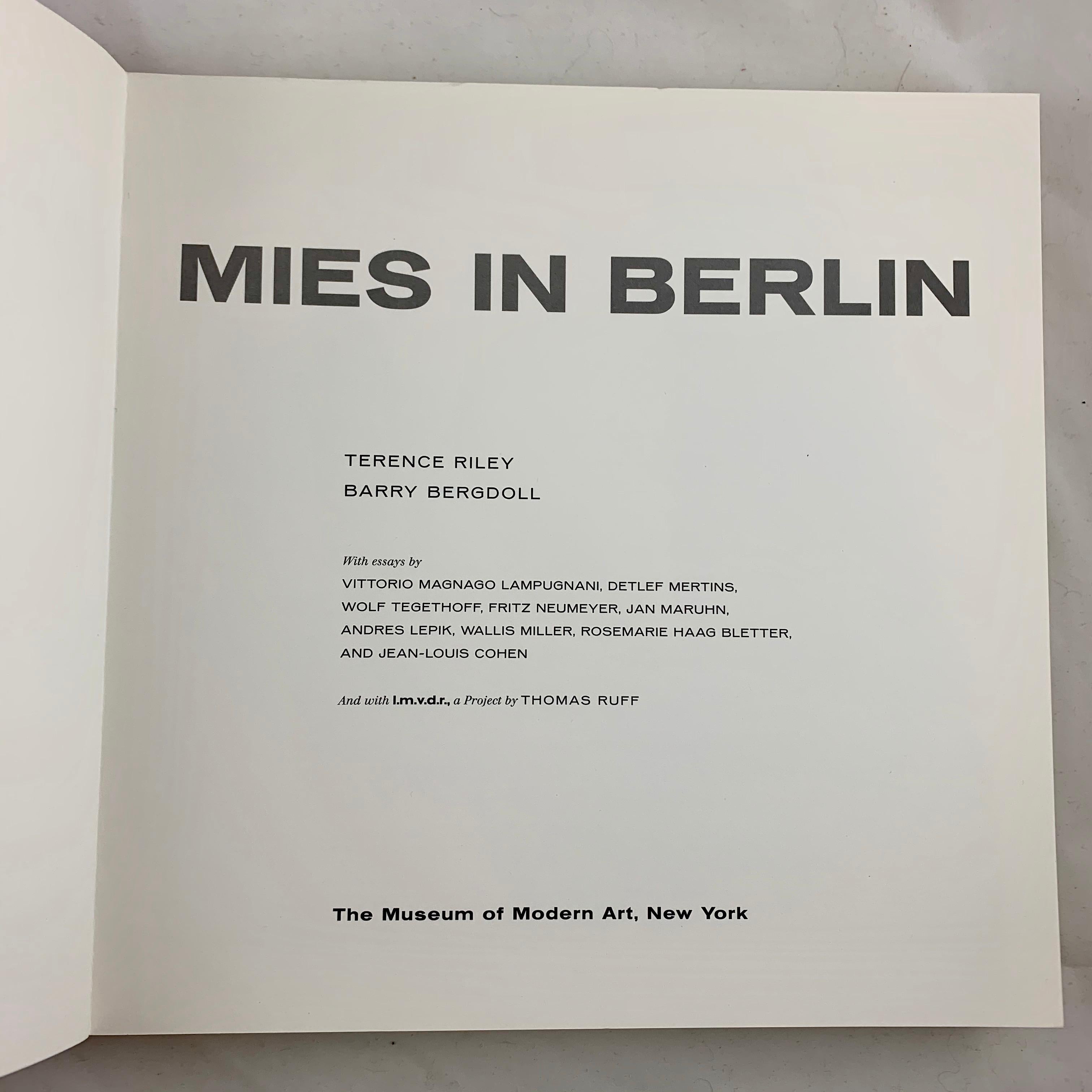American Mies in Berlin, MOMA Exhibit, Mies van der Rohe Bauhaus Modern Architecture Book