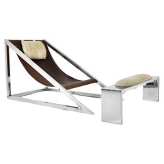 "Mies" Lounge chair with Ottoman by Archizoom Associati, 1960s 