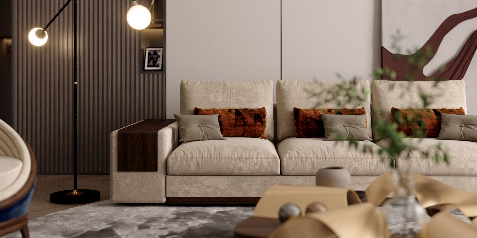 Contemporary Mies Modular LT01 Sofa by Alma De Luce For Sale