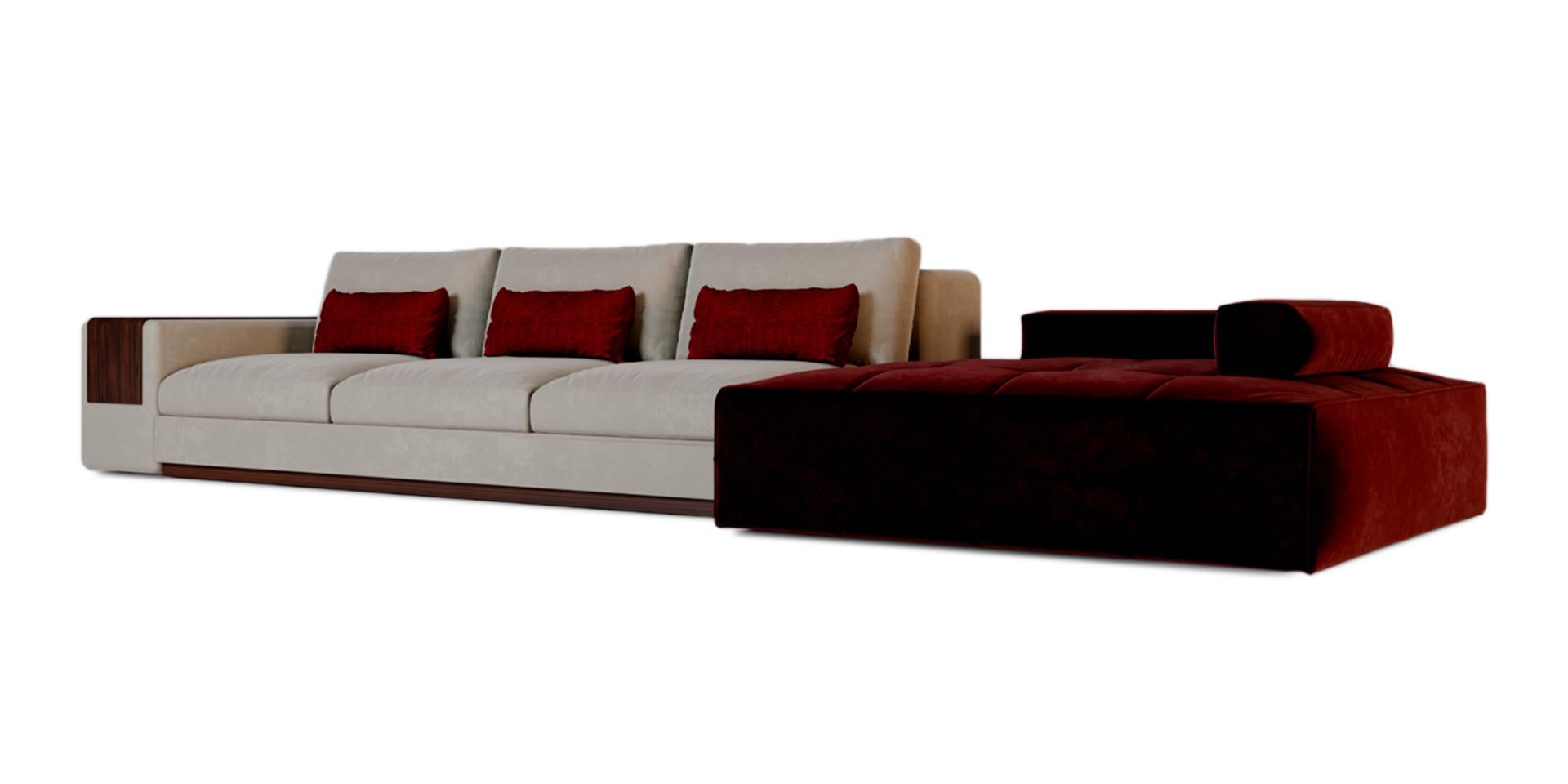 Hand-Crafted Mies Modular LT02 Sofa by Alma De Luce For Sale