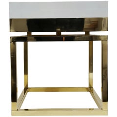 Mies Side Table, Small in Brass by Michael Dawkins