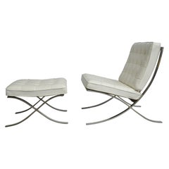 Mies van der Rohe Barcelona Chair and Ottoman, Knoll, 1970