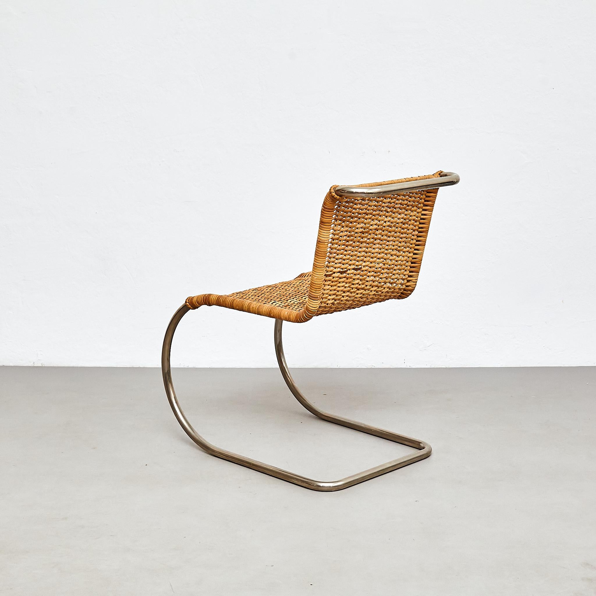 Mid-Century Modern Mies Van Der Rohe B42 Rattan Easy Chair by Tecta, circa 1960
