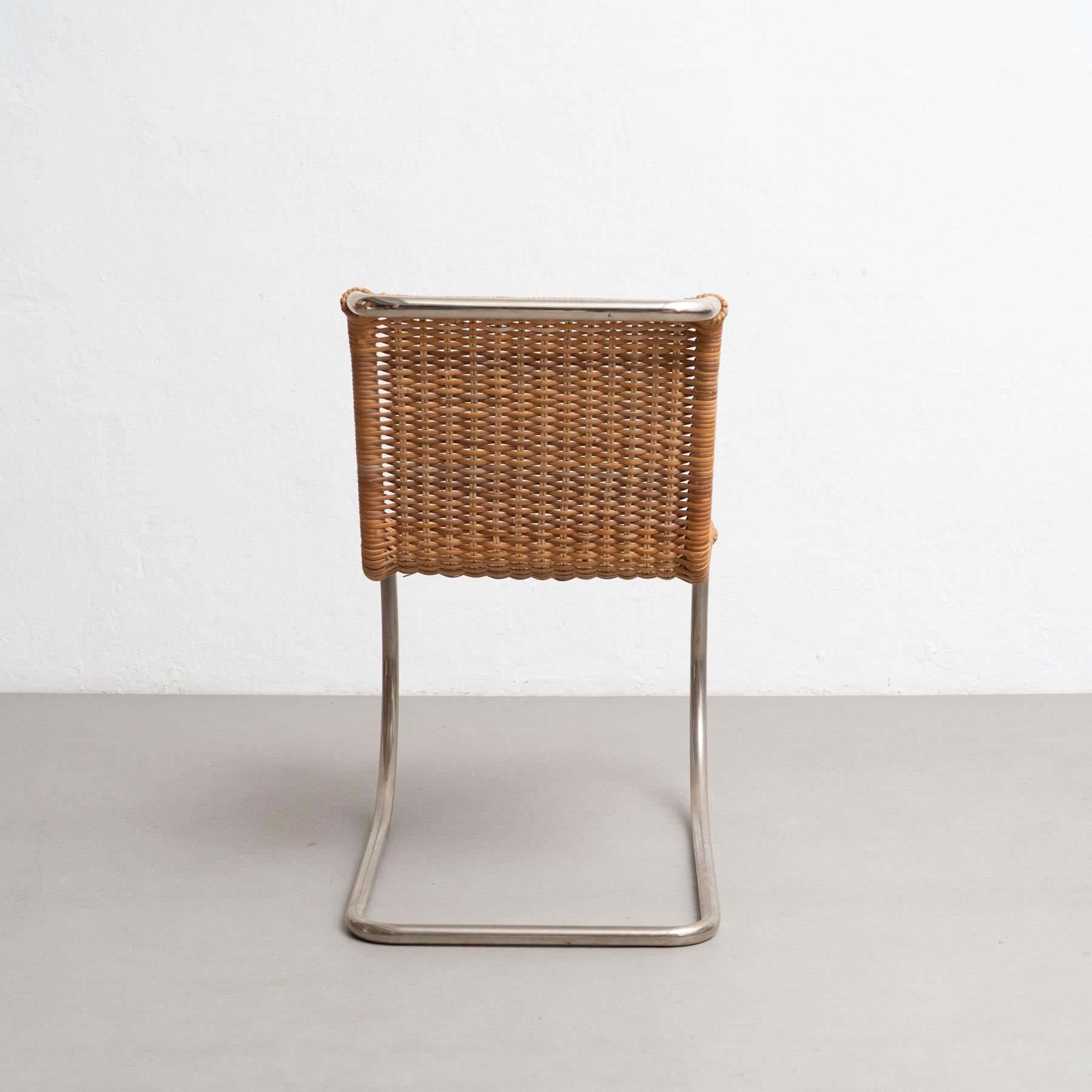Mid-Century Modern Mies Van Der Rohe B42 Rattan Easy Chair by Tecta, circa 1960 en vente