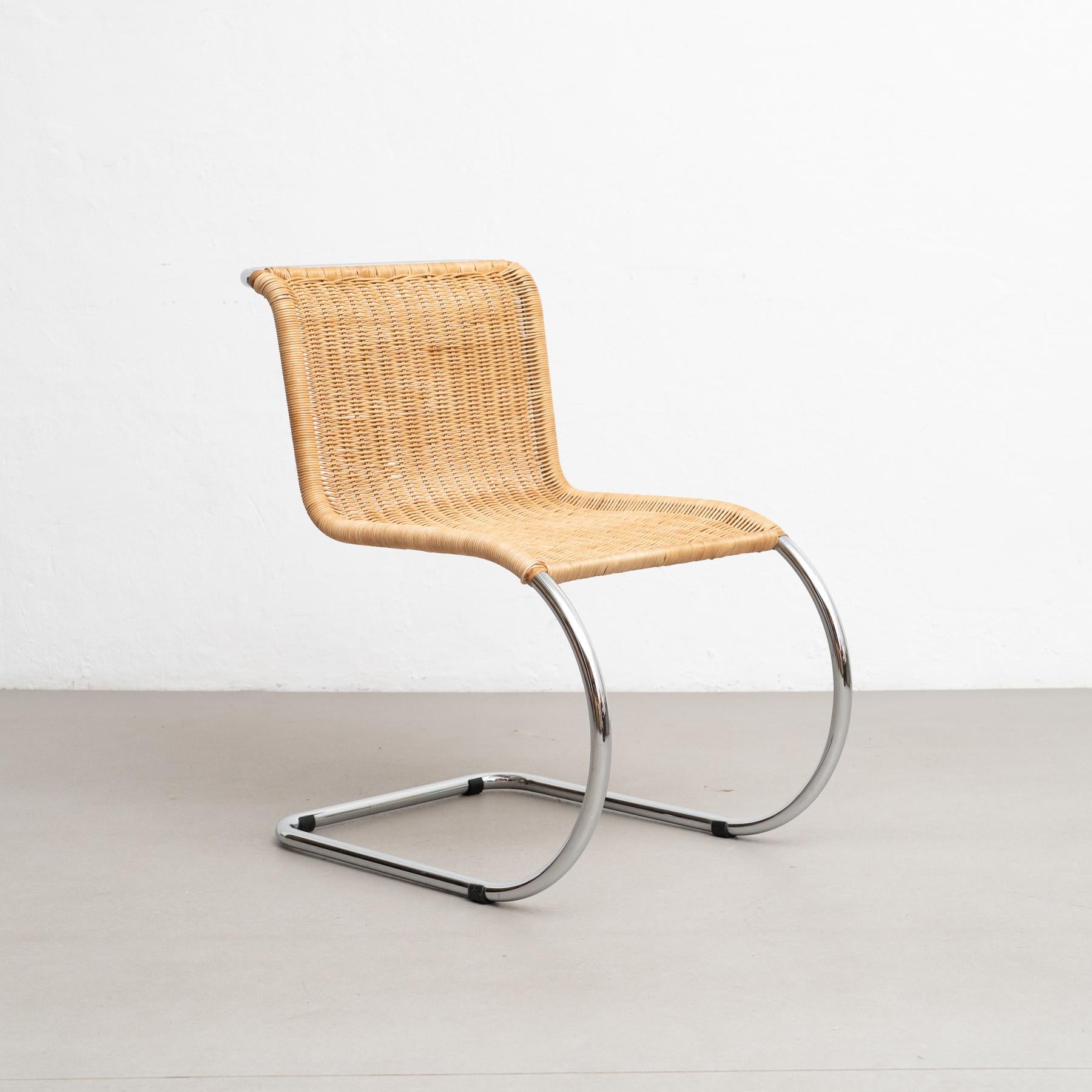 Mid-Century Modern Mies Van Der Rohe B42 Rattan Easy Chair by Tecta, circa 1960 en vente