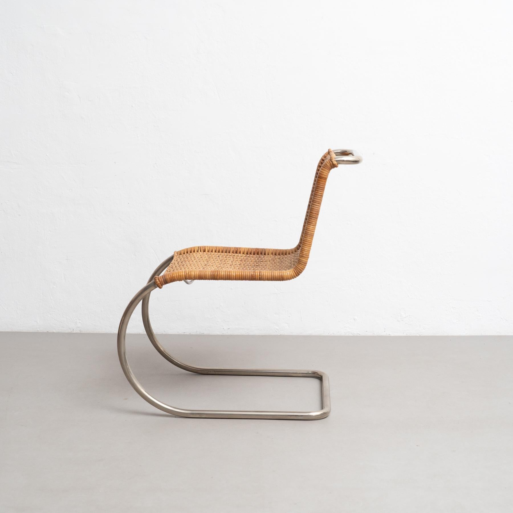 German Mies Van Der Rohe B42 Rattan Easy Chair by Tecta, circa 1960