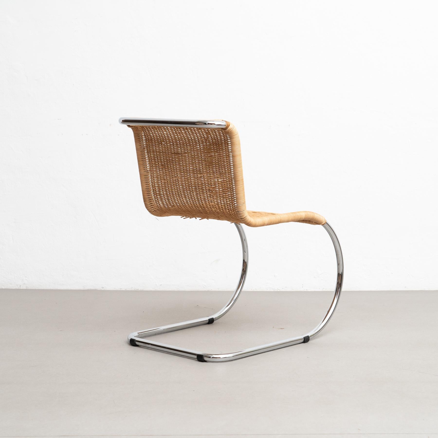 Acier Mies Van Der Rohe B42 Rattan Easy Chair by Tecta, circa 1960 en vente