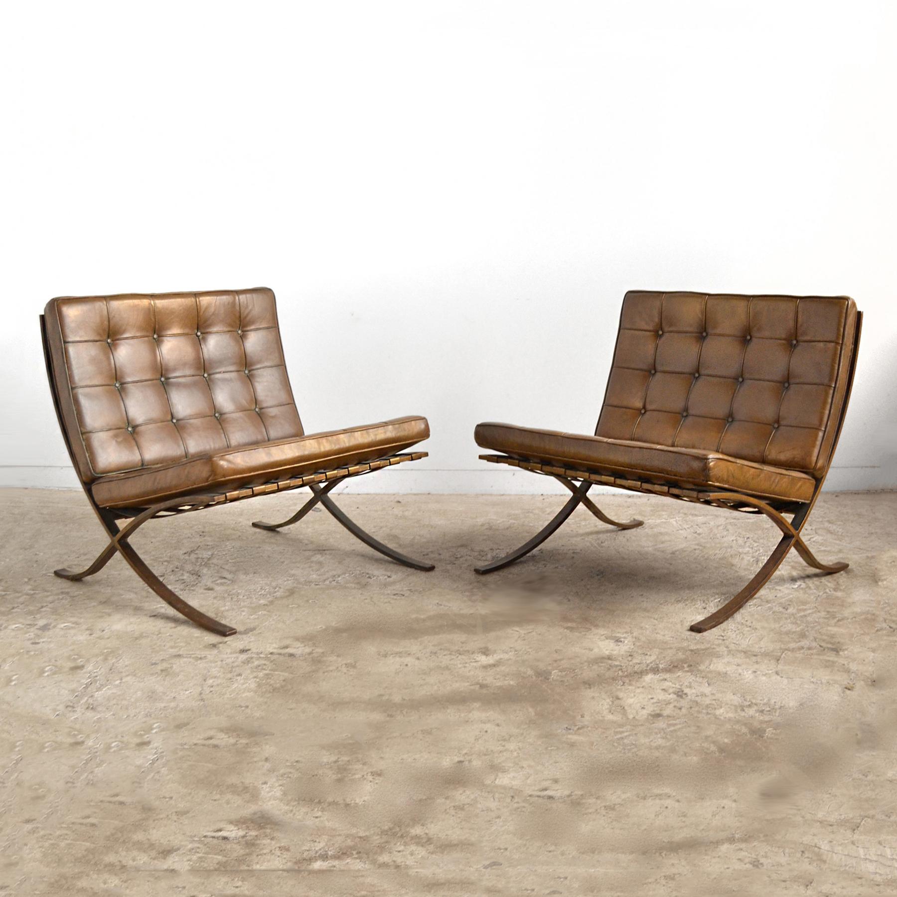 Here are some extraordinarily rare chairs with fantastic provenance, these Mies van der Rohe Barcelona chairs were custom fabricated of fiberglass and steel. You would not know that they are fiberglass without touching them. The level of detail and