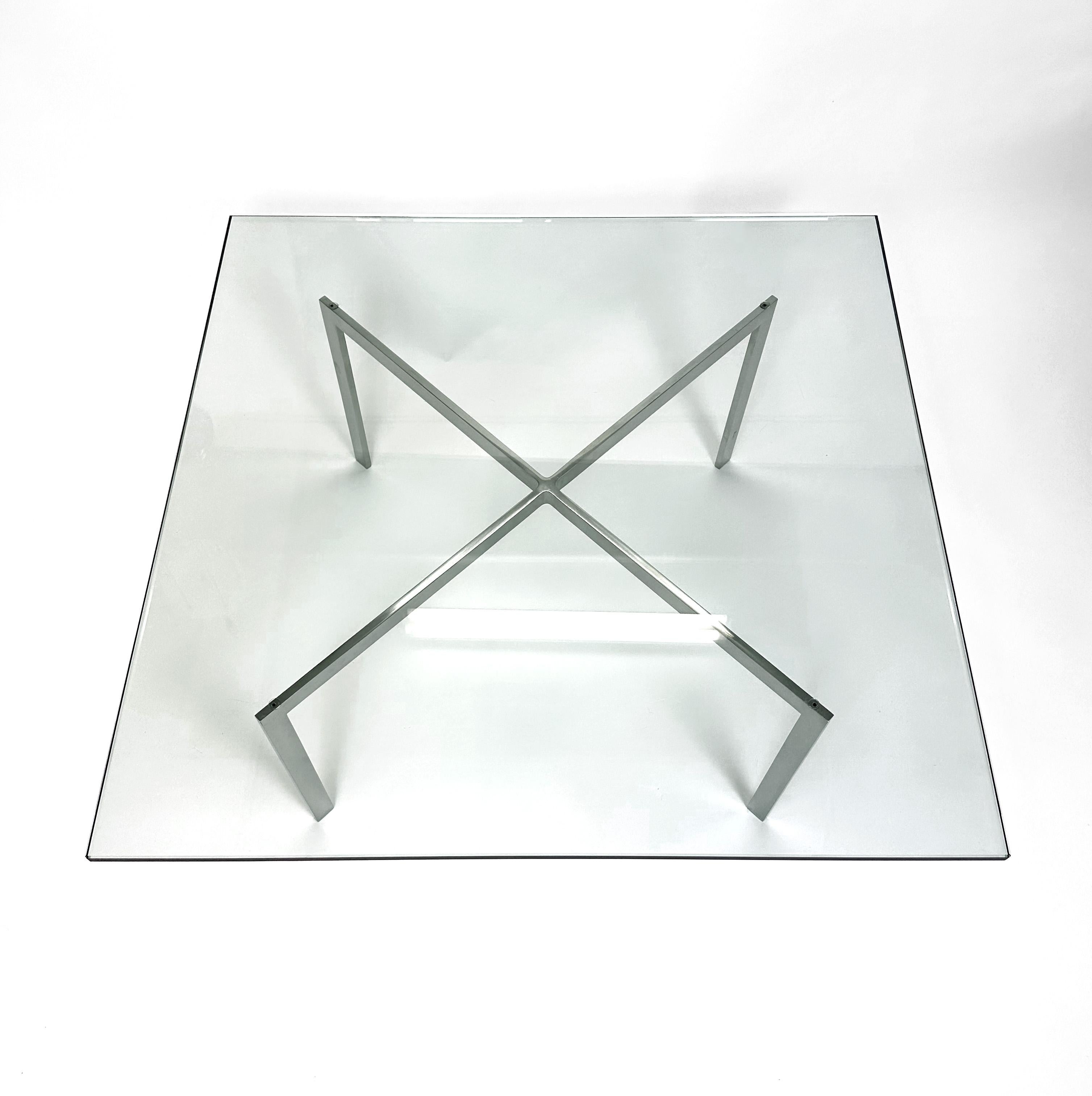 Mid-Century Modern Mies van der Rohe Barcelona Coffee Table, Polished Chrome, 