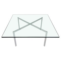 Mies van der Rohe Barcelona Coffee Table, Polished Chrome, "KP" Stamp, 1960s