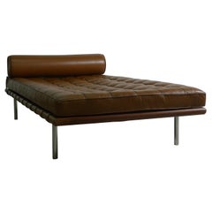 Mies van Dder Rohe, Barcelona Daybed for Knoll, Chocolater Brown and Early Label