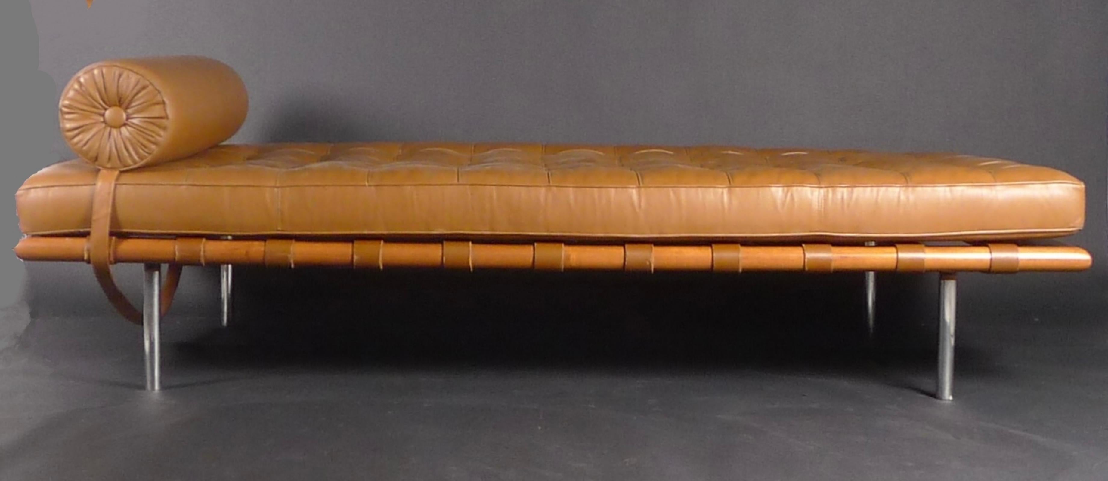 Barcelona Daybed, designed by Mies van Der Rohe for the German Pavilion at the 1929 International Exposition in Barcelona.

The collection of furniture he created was received with great acclaim and continues to be manufactured to this day by Knoll.