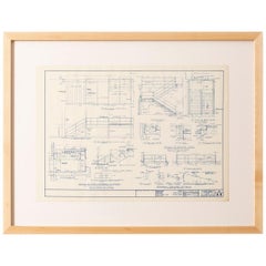 Mies van der Rohe Blueprint, Crown Hall, Chicago, 1954, North Platform