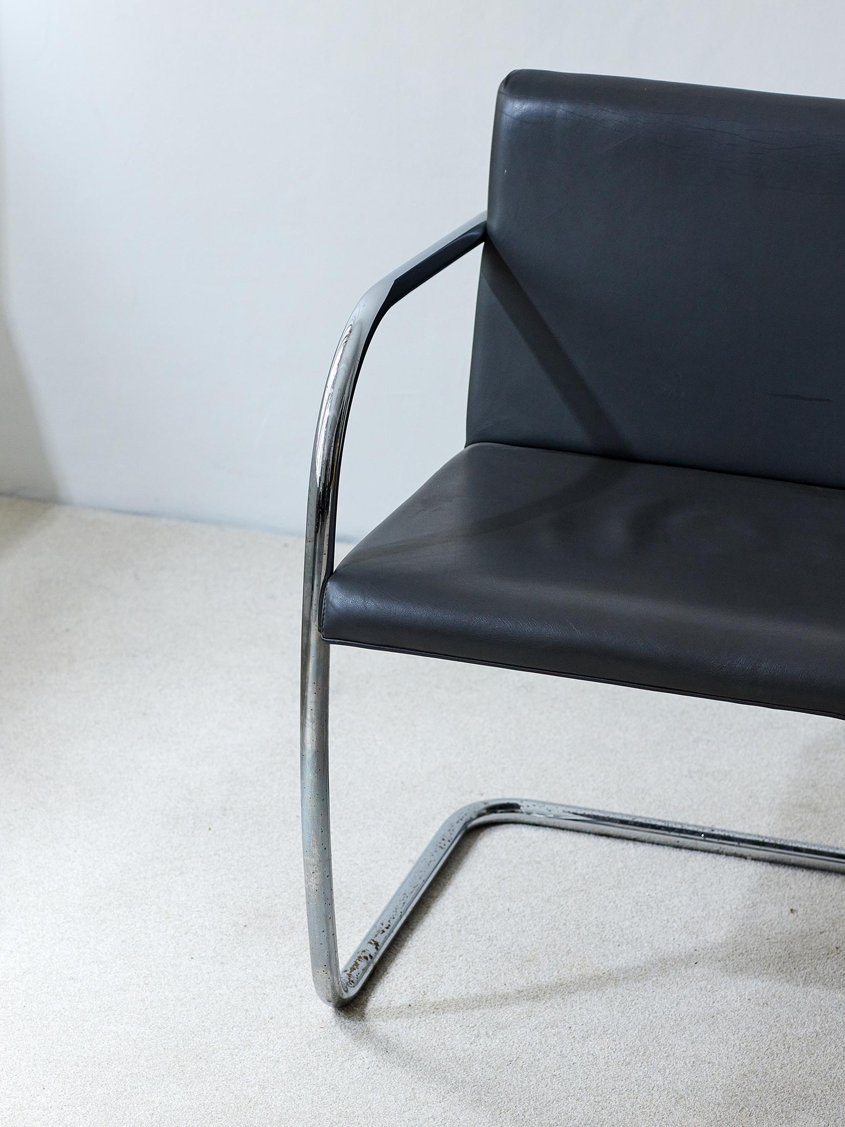 Pelle Sedia Mies van der Rohe Brno Knoll 1960s in vendita