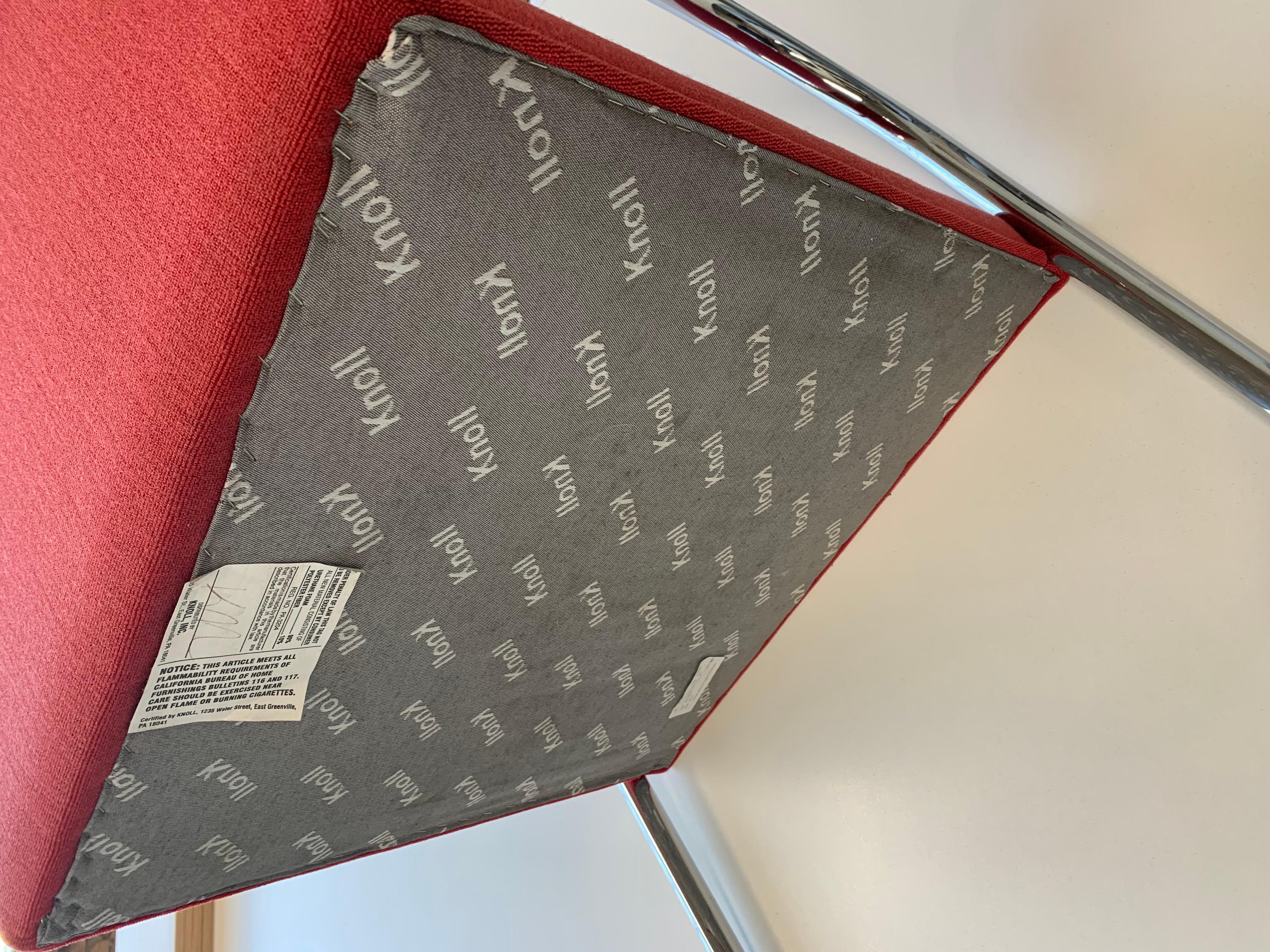 Mies Van Der Rohe Brno-Stühle für Knoll in Rot, 4er-Set 4